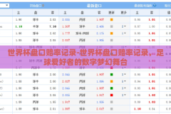 世界杯盘口赔率记录-世界杯盘口赔率记录，足球爱好者的数字梦幻舞台