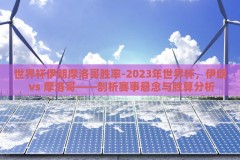 世界杯伊朗摩洛哥胜率-2023年世界杯，伊朗 vs 摩洛哥——剖析赛事悬念与胜算分析