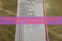 世界杯 竞猜中奖彩票-世界杯激战与竞猜中奖彩票，不期而遇的幸运之约