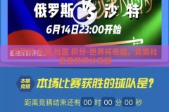 世界杯 竞猜 社区 积分-世界杯奇趣，竞猜社区里的积分乐园
