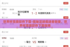 世界杯竞猜软件下载-揭秘足球痴迷者新宠，世界杯竞猜软件下载指南