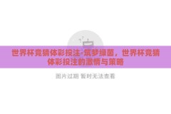 世界杯竞猜体彩投注-筑梦绿茵，世界杯竞猜体彩投注的激情与策略