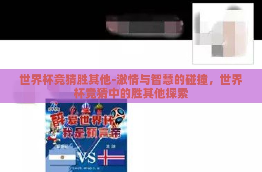世界杯竞猜胜其他-激情与智慧的碰撞，世界杯竞猜中的胜其他探索