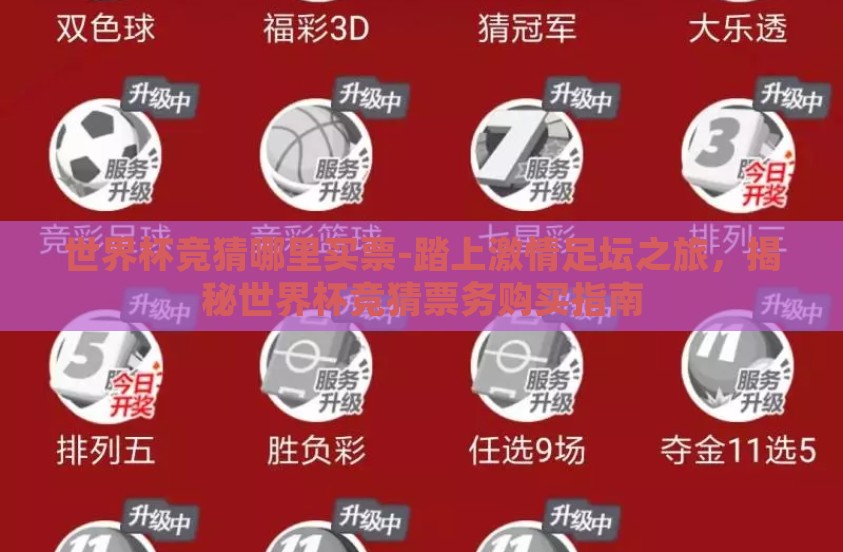 世界杯竞猜哪里买票-踏上激情足坛之旅，揭秘世界杯竞猜票务购买指南