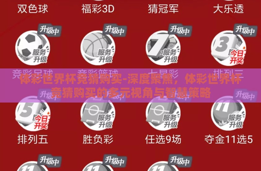 体彩世界杯竞猜购买-深度聚焦，体彩世界杯竞猜购买的多元视角与智慧策略