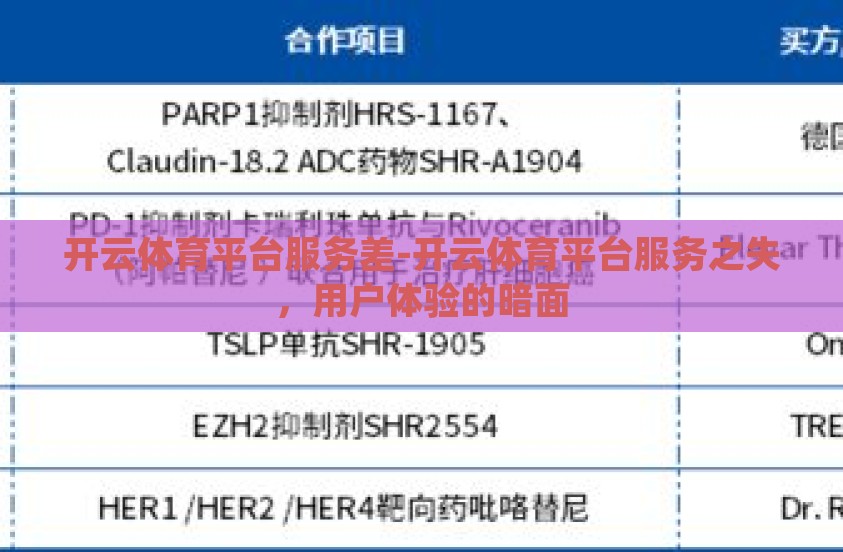 开云体育平台服务差-开云体育平台服务之失，用户体验的暗面