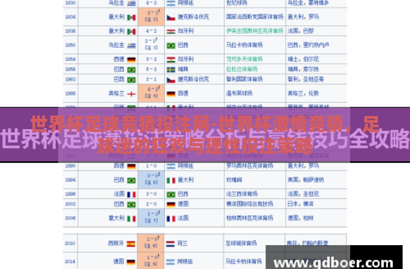 世界杯足球竞猜投注网-世界杯激情竞猜，足球迷的狂欢与理性投注策略