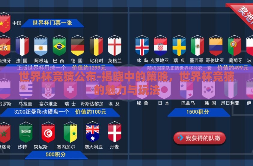 世界杯竞猜公布-揭晓中的策略，世界杯竞猜的魅力与玩法